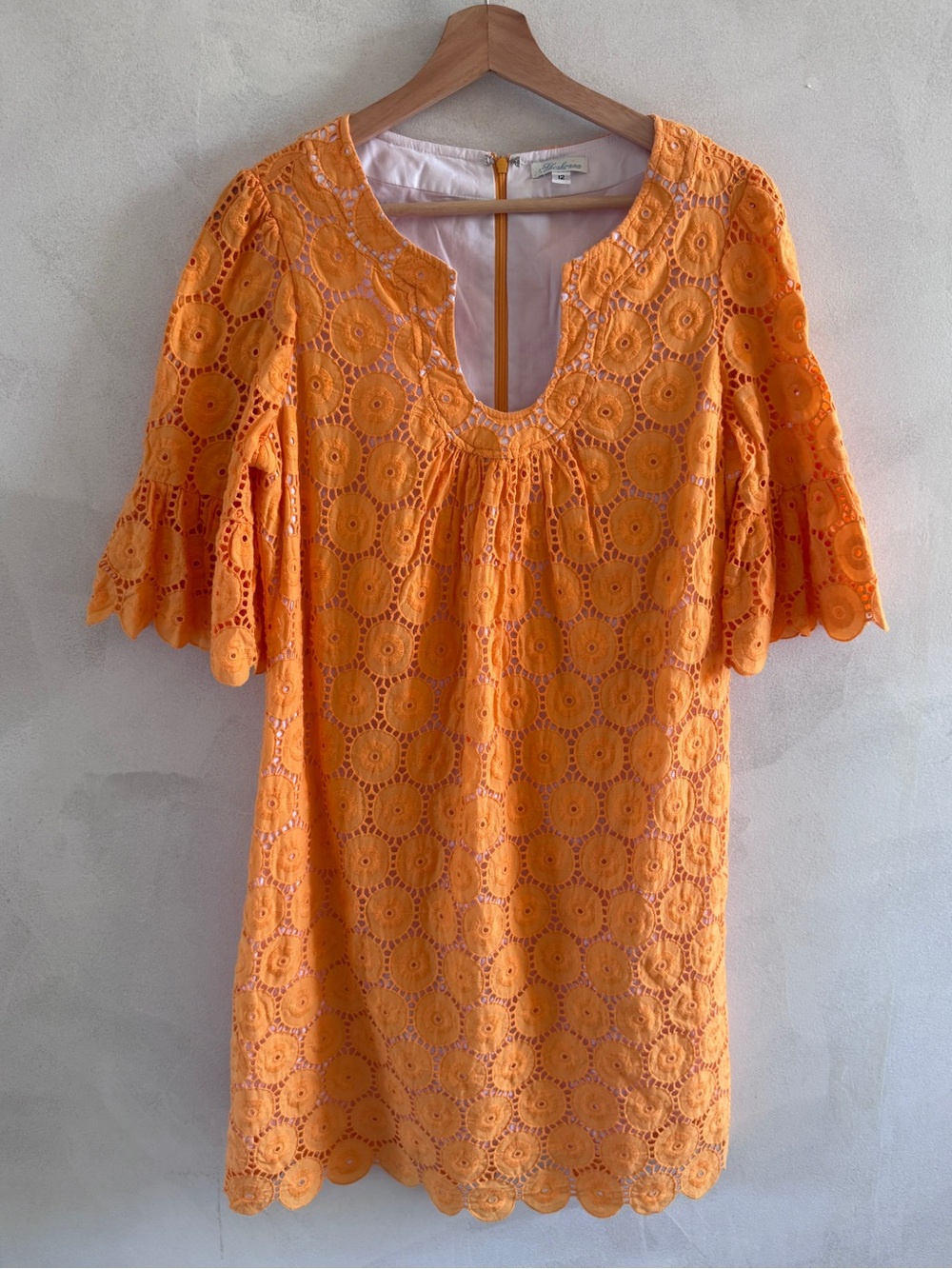 Shoshanna - Orange Eyelet Mini Dress - Size 12